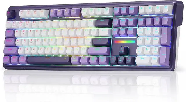 Main image of K745 PRO Wireless Gasket RGB Gaming Keyboard, 108 Keys Mechanical Keyboard w/Extra 4 Hotkeys, Hot-Swap Socket, 5-Layer Noise Dampening, See-Through Round PBT Keycaps, Mint Mambo Switch