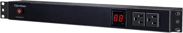 Alt view image 2 of 7 - CyberPower PDU15M2F12R Metered PDU | 100-125V/15A (Derated to 12A), 14 Outlets, 1U Rackmount, 15 Foot Power Cord