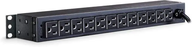 Alt view image 5 of 7 - CyberPower PDU15M2F12R Metered PDU | 100-125V/15A (Derated to 12A), 14 Outlets, 1U Rackmount, 15 Foot Power Cord