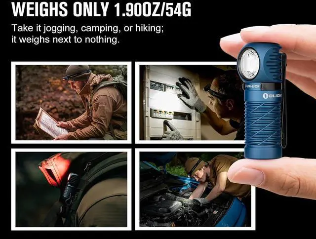 Alt view image 3 of 7 - Perun 2 Mini Headlamp 1100 Lumens LED Head Flashlight, Rechargeable Headlight with Red Light Option, Great for Working, Camping(Midnight Blue Cool White)