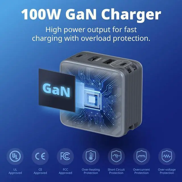 Alt view image 2 of 7 - Portable Charger Switch 2 Dock 100W GaN Fast Charging USB C Hub TV Docking Station with 4K60 HDMI Compatible with iPhone iPad Laptop PC Gaming Accessories