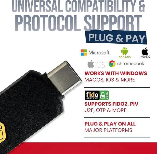 Alt view image 5 of 7 - GoTrust Idem Key C, NFC and FIDO2 L2 Certified Security Key, USB-C, Multi-Protocol Two-Factor Authentication, IP68 Waterproof, Passwordless Login, Designed for Education, IT Teams, Organizations