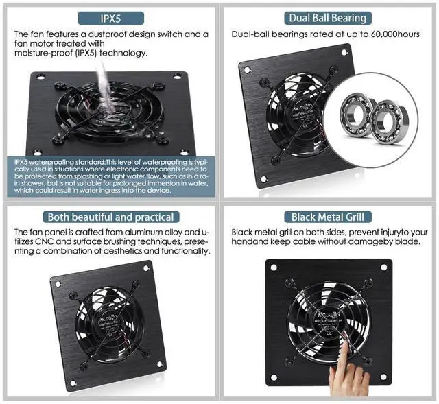 Alt view image 5 of 7 - 6-Inch (120mm) Temperature-Controlled Silent Cooling Fan - USB/DC, 5V/12V Dual Voltage, 10-Speed Adjustable, Ideal for AV Cabinets, Server Racks & Greenhouses