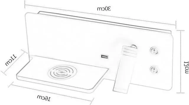 Alt view image 5 of 5 - Adjustable LED Wall Reading Light with USB Charger Wireless Charging Headboard Lamp Dimmable Nightlight for Bedroom Bedside Wall Sconce Modern Wall Wash Light.