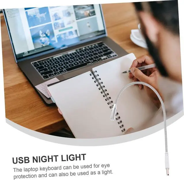 Alt view image 3 of 7 - 4pcs USB Keyboard Lamps with Flexible Gooseneck Portable Eye Caring LED Reading Lights for Laptop Desktop Bedside and Outdoor Use