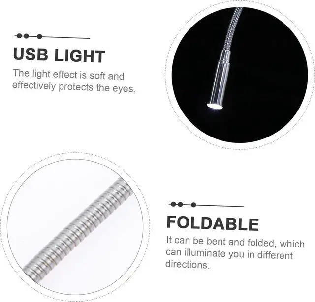 Alt view image 6 of 7 - 4pcs USB Keyboard Lamps with Flexible Gooseneck Portable Eye Caring LED Reading Lights for Laptop Desktop Bedside and Outdoor Use