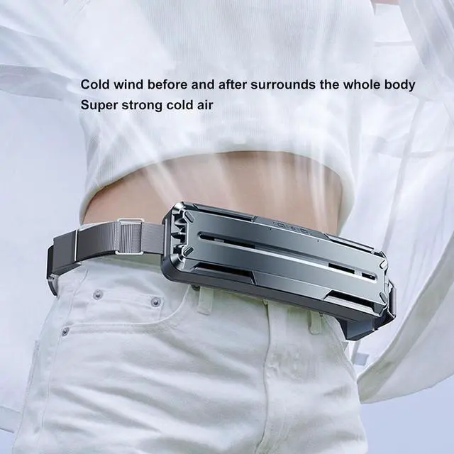 Alt view image 6 of 7 - Ice Compress Waistband Fan, Portable Cooling Small Fan, Mini Usb Hanging Waist Fan 3 Speed Adjustment