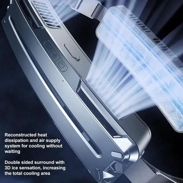 Alt view image 4 of 7 - Ice Compress Waistband Fan, Portable Cooling Small Fan, Mini Usb Hanging Waist Fan 3 Speed Adjustment