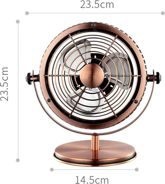 Alt view image 2 of 7 - USB-powered Cord with Motion Sensor UDB Fan Clip Type Office Desk Fan Automatic Compact fan for Traveling Computer 2 Air Volume Modes Lightweight Brushless Motor Customizable,Retro Brass