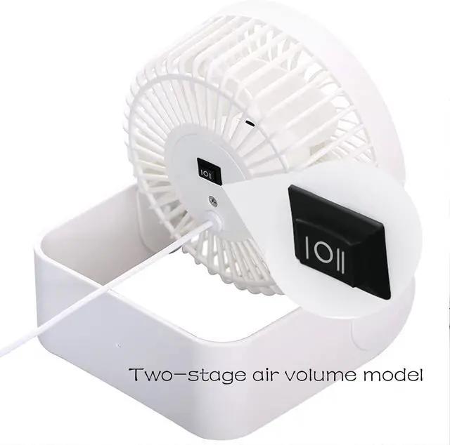 Alt view image 4 of 7 - USB-powered Cord with Motion Sensor UDB Fan Office Desk Fan Automatic Compact fan for Traveling Computer 2 Air Volume Modes Lightweight Brushless Motor Customizable 2 Colors,Macaron White