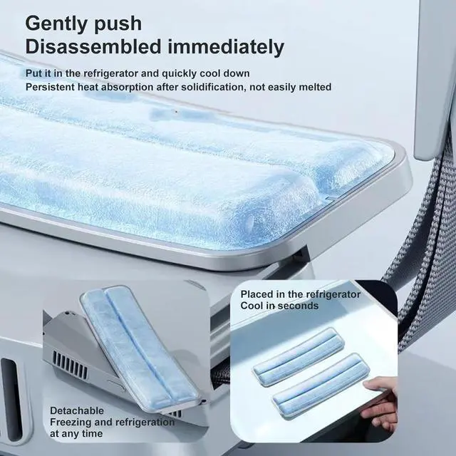 Alt view image 2 of 7 - Ice Compress Waistband Fan, Portable Cooling Small Fan, Mini Usb Hanging Waist Fan 3 Speed Adjustment