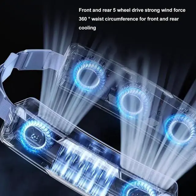 Alt view image 3 of 7 - Ice Compress Waistband Fan, Portable Cooling Small Fan, Mini Usb Hanging Waist Fan 3 Speed Adjustment