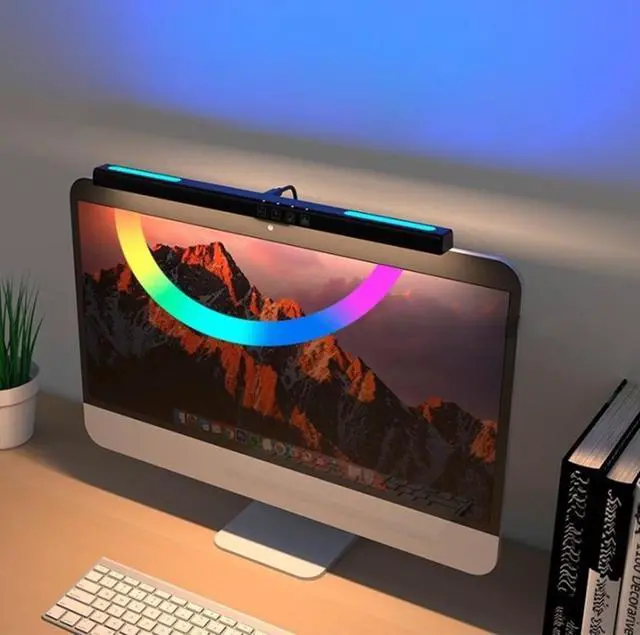 Alt view image 3 of 6 - Computer Monitor Light Bar RGB Backlight USB Reading LED Task Light Auto Dimming Touch Control 3-Speed Color Temperature LE14 B