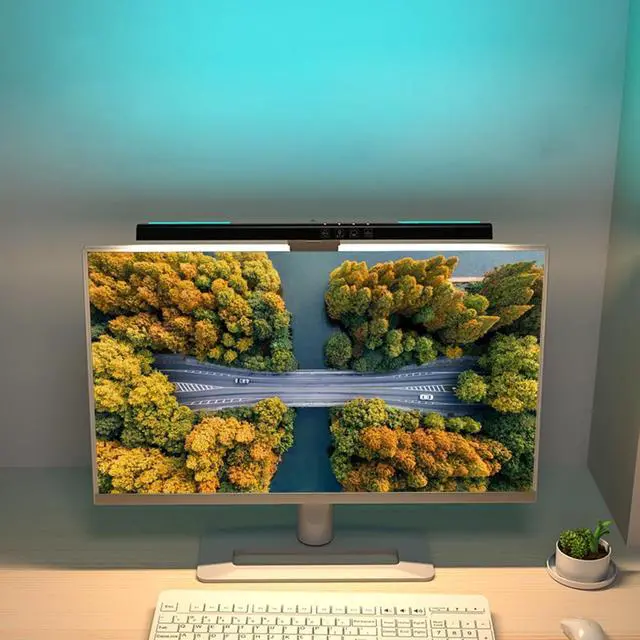 Alt view image 4 of 6 - Computer Monitor Light Bar RGB Backlight USB Reading LED Task Light Auto Dimming Touch Control 3-Speed Color Temperature LE14 B