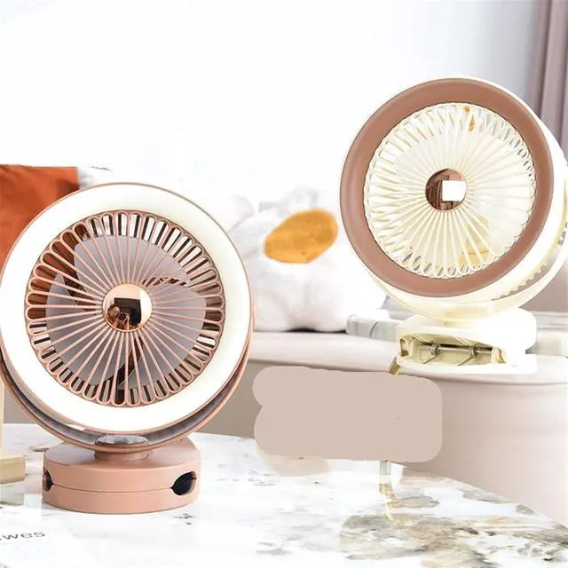 Alt view image 3 of 7 - AJMIPO Large Wind Force Clip Fan USB Charging Portable Desktop Small Fan Student Dormitory (W,A)