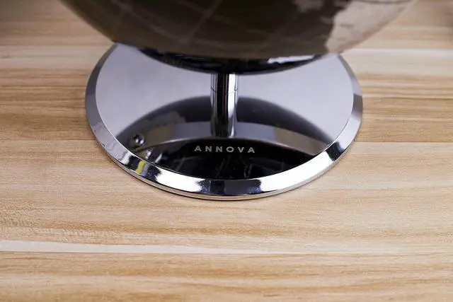 Alt view image 3 of 6 - ANNOVA Metallic World Globe Black  Educational/Geographic/Modern Desktop Decoration - Stainless Steel Arc and Base/Earth World - Metallic Black - for School, Home, and Office (10-Inch)