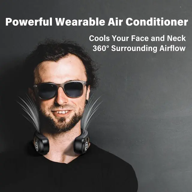 Alt view image 3 of 6 - COMLIFE Neck Air Conditioner, 3-Speed Portable Neck Fan with Ice Cooler, 5000mAh Rechargeable Battery Operated Personal Air Conditioner, Hands-Free Bladeless Neck Fan for Sports Travel Outdoor Indoor