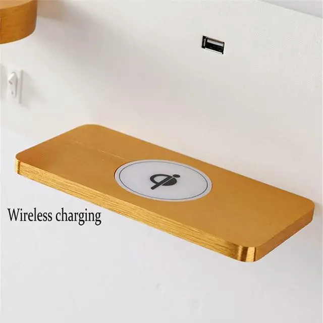 Alt view image 7 of 7 - 11 W LED Indoor Wall Light with 2 Switches, Includes USB Port and Qi Wireless Charger, Warm White 3000 K Bedside Table with 360° Adjustable 5 W Reading Lamp for Bedroom, Living Room,