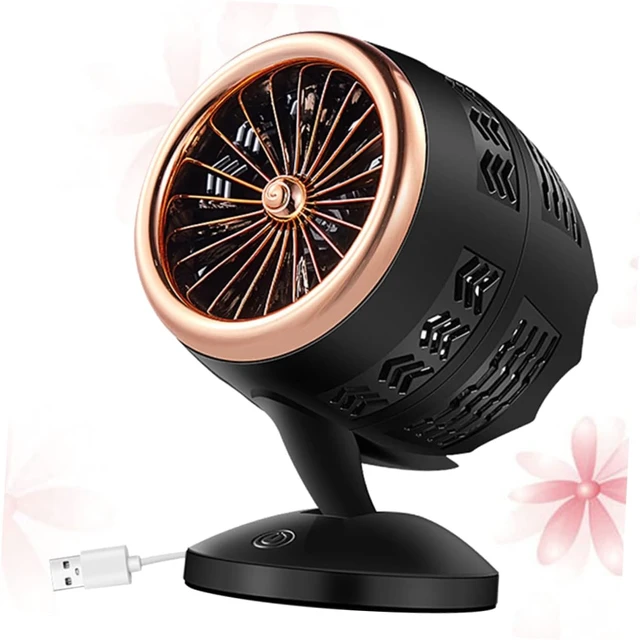 Alt view image 4 of 7 - Ciieeo 2pcs Usb Mini Fan for Office Desk Cooling Fan Settings Usb Powered Low Noise Design for Home and Workplace Golden