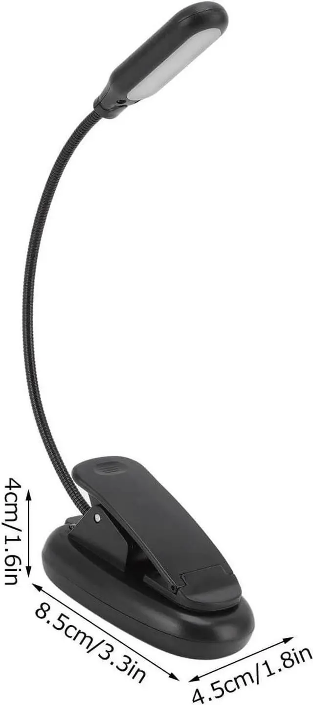 Alt view image 5 of 7 - LED Reading Clip On Light Eye 5LEDs 360° Gooseneck Flexible 3 Color USB Rechargeable Top Button Control for Studying University Dormitory Office Bedroom