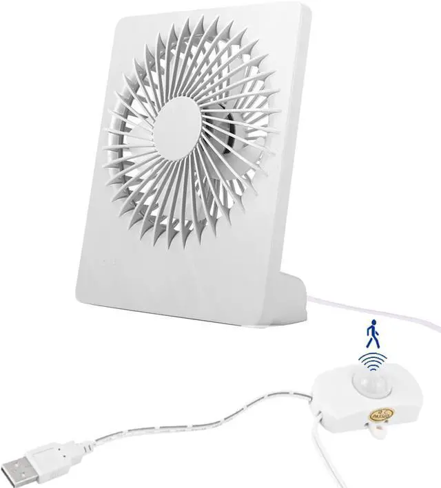 Main image of Kiven USB Desk Fan Small Table Fan with Motion Sensor,Quiet Operation Portable Fan Strong Airflow Mini Personal Fan for Home Office Bedroom Table and Desktop Car Outdoor Travel