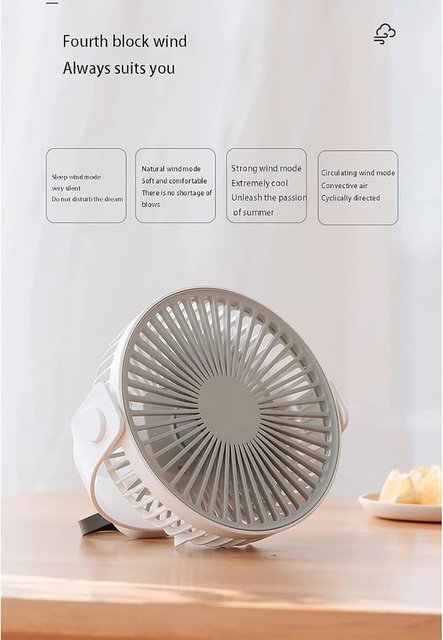 Alt view image 3 of 6 - Bladeless Ceiling Fan4-Speed Adjustable Wind Speed Mini Ceiling Fan Student Dormitory Mosquito Net Fan Desktop Portable Wall Hanging Outdoor USB Small Fan Lamp (Color : Bronze)