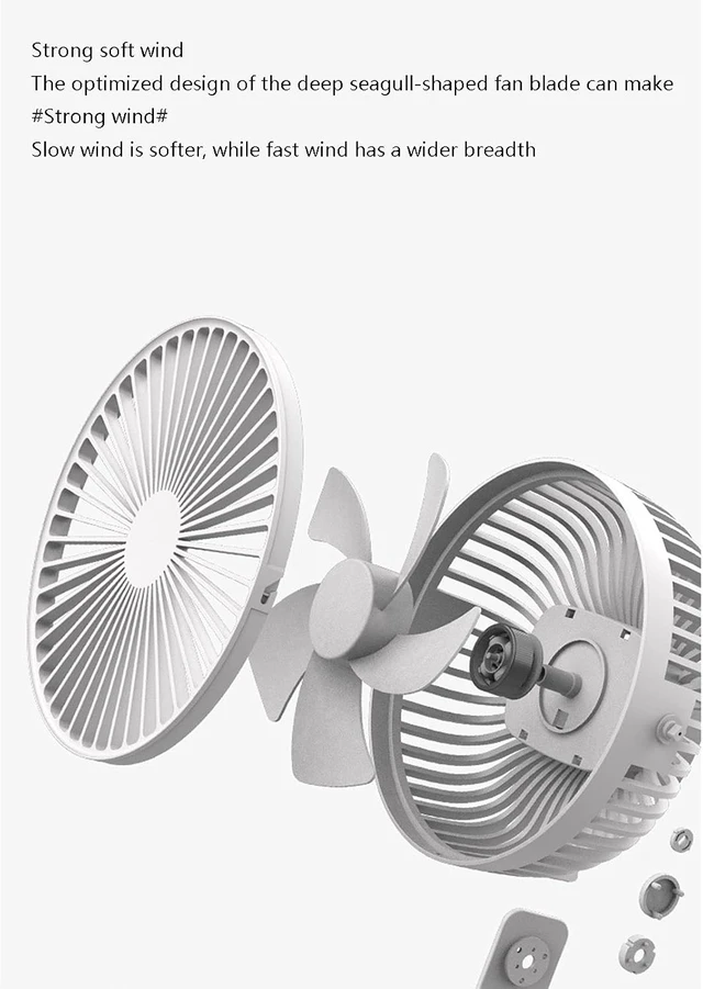 Alt view image 6 of 6 - Bladeless Ceiling Fan4-Speed Adjustable Wind Speed Mini Ceiling Fan Student Dormitory Mosquito Net Fan Desktop Portable Wall Hanging Outdoor USB Small Fan Lamp (Color : Bronze)