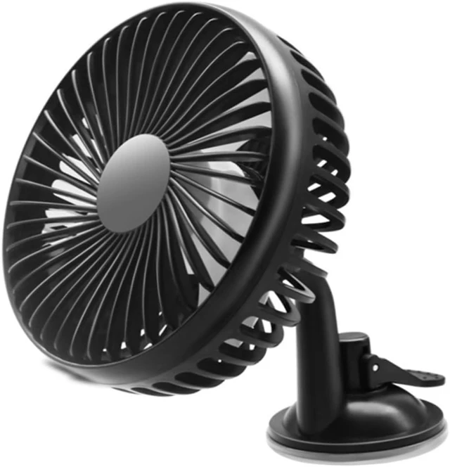 Alt view image 3 of 7 - KALLORY 3pcs Usb Car Fan Portable Adjustable Fan Low Noise Rotating Function Usb Charging for Cooling Vehicles Black