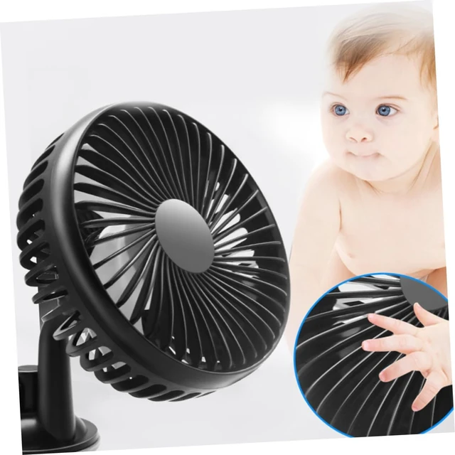 Alt view image 6 of 7 - KALLORY 3pcs Usb Car Fan Portable Adjustable Fan Low Noise Rotating Function Usb Charging for Cooling Vehicles Black