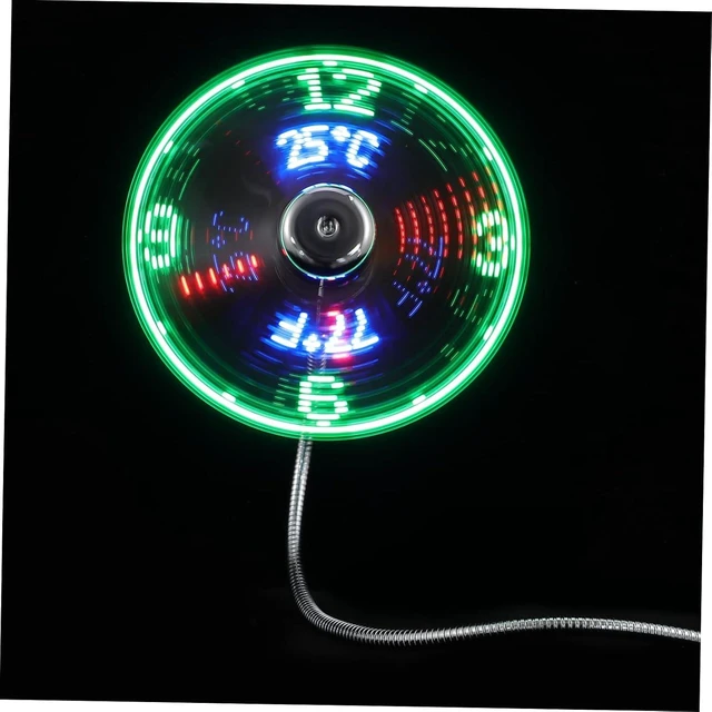 Alt view image 7 of 7 - HOMSFOU 4pcs Usb Led Clock Fan Temperature Display Mini Portable Cooling Gooseneck Usb Fan for Home Office Travel Compact and Lightweight Design for Use