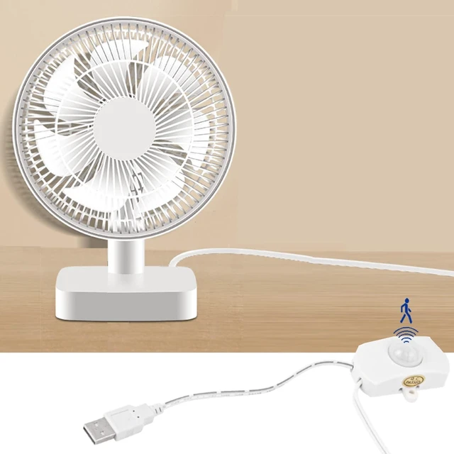 Main image of Kiven USB Desk Fan Small Table Fan with Motion Sensor,Quiet Operation Portable Fan and Adjustable Tilt Strong Airflow Mini Personal Fan for Home Office Table and Desktop Car Outdoor Travel