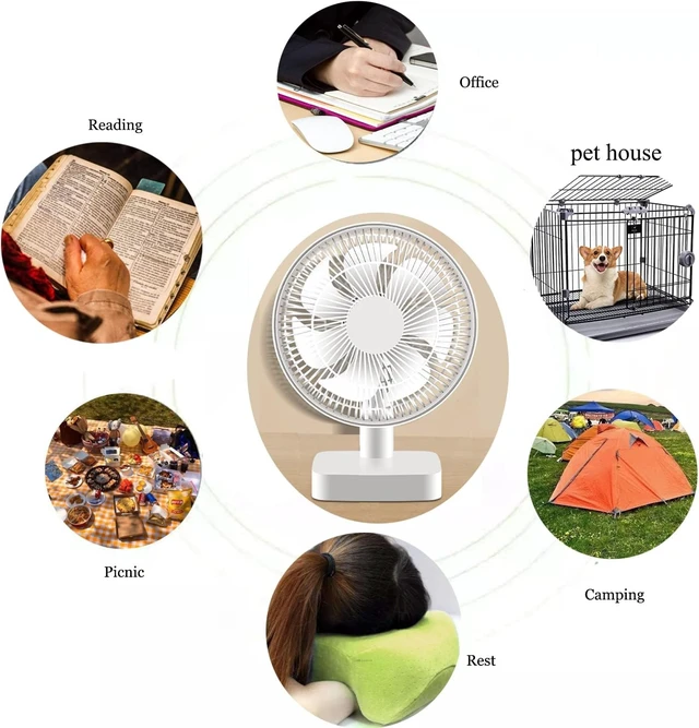 Alt view image 5 of 5 - Kiven USB Desk Fan Small Table Fan with Motion Sensor,Quiet Operation Portable Fan and Adjustable Tilt Strong Airflow Mini Personal Fan for Home Office Table and Desktop Car Outdoor Travel