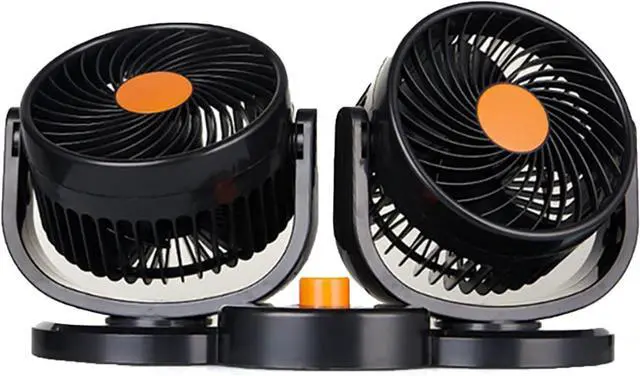 Alt view image 3 of 7 - USB Power Car Fan Multis Rotatable Double Head 3-Speed Dashboard ABS Three Speed Hot Day Cooling Fan