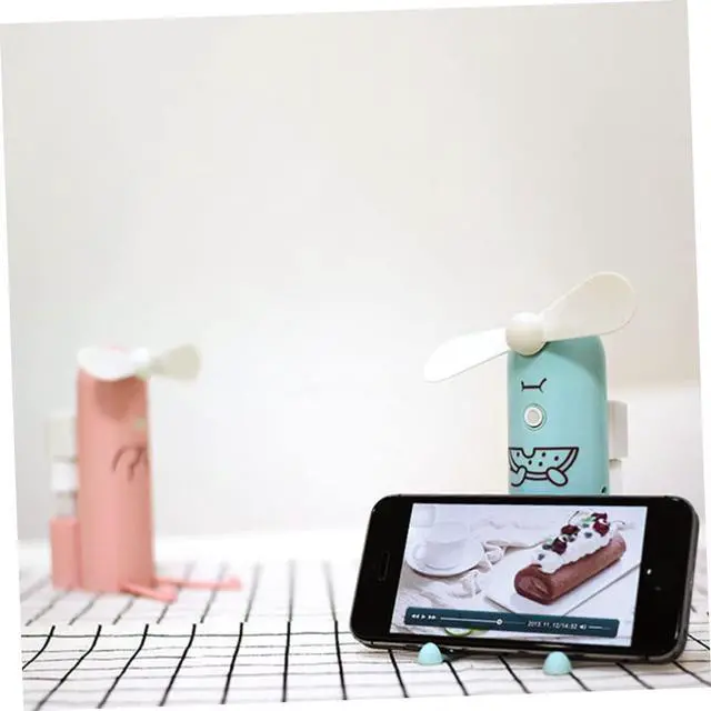 Alt view image 5 of 7 - Hand Held Fans 1pc Shape Mini Fan Holder Cartoon Phone Spray Rechargeable Portable Water USB fan (Color : Green, Size : 12.5X10.3CM)
