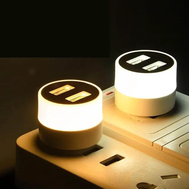 Alt view image 3 of 6 - Small Black Table lamp USB Plug Computer lamp USB Mobile Power Charging Small Book led Lamps Eye Protection Reading Light Small Round Night Light