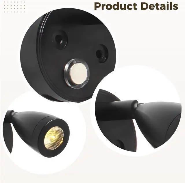 Alt view image 2 of 5 - 2 Pcs 12V Led Touch-Control Reading Lights with USB Charger for Rv, Boat, Camper, Caravan, Adjustable Wall-Mount Lamp, 350° Rotating & 3 Color Settings