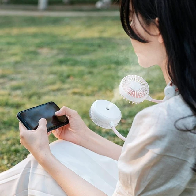 Alt view image 6 of 6 - Mini Hanging Neck Fan Portable USB Rechargeable Outdoor Air Cooling Fan Hands-Free Neck Band Electric Fan Heat Sink (Color : Black) (Orange)