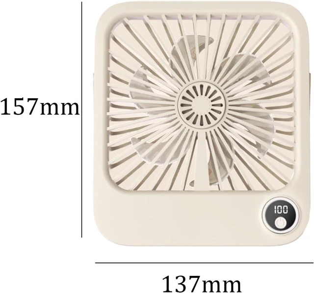 Alt view image 3 of 7 - Mini Portable Fan Personal Desk Fan Women Gift Stylish Quiet USB Summer Cooling Fan Personal Fan for Camping Car Desktop Home, Beige