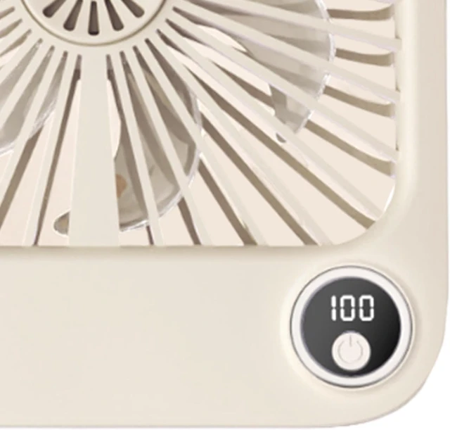 Alt view image 7 of 7 - Mini Portable Fan Personal Desk Fan Women Gift Stylish Quiet USB Summer Cooling Fan Personal Fan for Camping Car Desktop Home, Beige