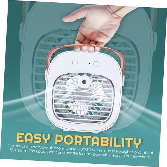 Alt view image 3 of 7 - Chiller USB Spray Cooling Household Portable Rechargeable Air Conditioning Fan Mini Portable Desktop Water-cooled Fan