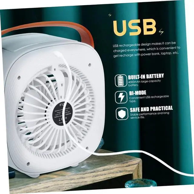 Alt view image 4 of 7 - Chiller USB Spray Cooling Household Portable Rechargeable Air Conditioning Fan Mini Portable Desktop Water-cooled Fan