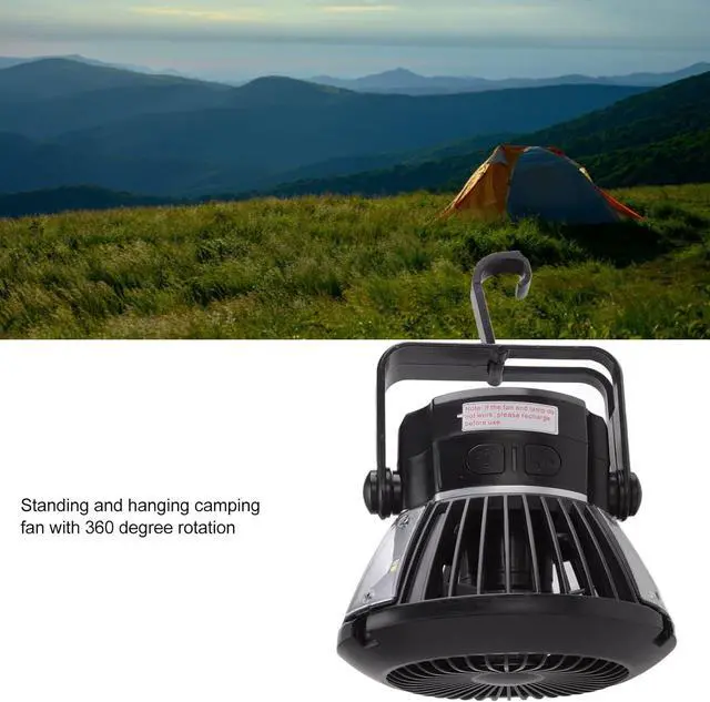 Alt view image 4 of 7 - 3 in 1 Solar Camping Fan with LED Light - Portable and Hangable Outdoor Tent Fan, USB Rechargeable