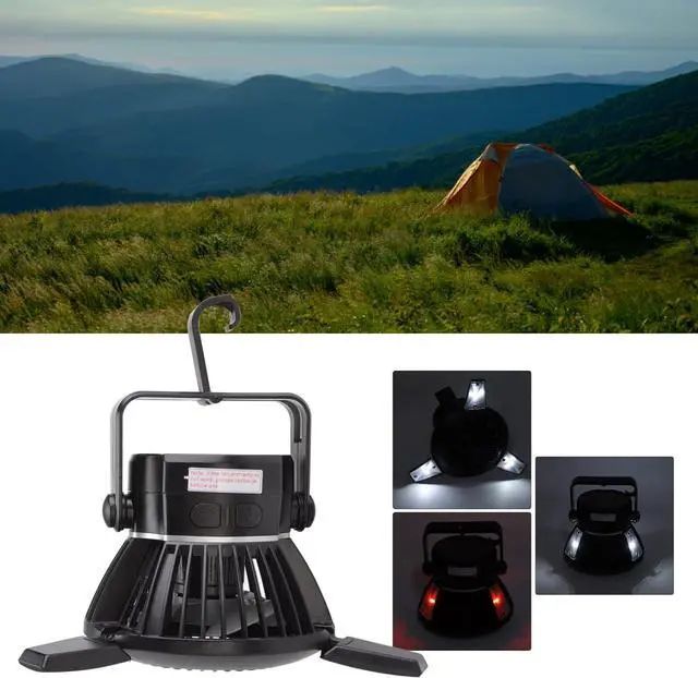 Alt view image 6 of 7 - 3 in 1 Solar Camping Fan with LED Light - Portable and Hangable Outdoor Tent Fan, USB Rechargeable