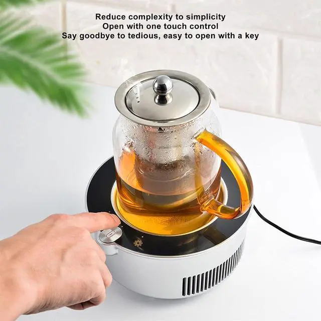 Alt view image 3 of 7 - Smart Mug Warmer, USB Cable 12V 3A Adapter US 100240V Dual Use Coaster Thermostatic Pad, Cooler Warmer Refrigeration Pad
