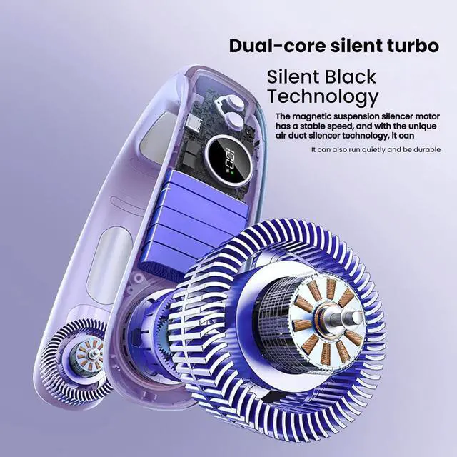 Alt view image 5 of 7 - New Semiconductor Cooling Neck Fan, Usb Rechargeable, Portable Lazy Outdoor Neck Fan (1, white)