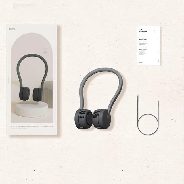 Alt view image 4 of 7 - Neck Fan, Mini USB Fan,Rechargeable Personal Neckband Fan,3 Speed USB Fan with 360° Adjustable Head for Hiking,Outdoor Sports,Travel,Home,Office,A (B)