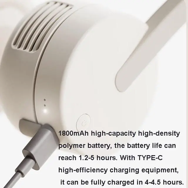 Alt view image 6 of 7 - Neck Fan, Mini USB Fan,Rechargeable Personal Neckband Fan,3 Speed USB Fan with 360° Adjustable Head for Hiking,Outdoor Sports,Travel,Home,Office,A (B)