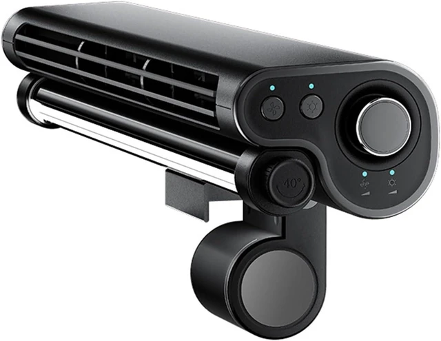 Main image of Monitor Clip On Fan, Stepless Speed Desk Fan with Light, Desk Fan Touch Control, USB Table Fan for Flat and Curved Monitor, Laptop, PC