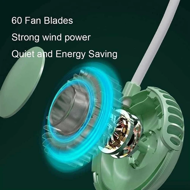 Alt view image 3 of 7 - Portable Fans, Hands-Free Lazy Hanging Neck Fan, Personal Wearable Neckband Fan for Kitchen Cooking, Indoor Outdoor Working, USB Rechargeable Battery Necklace Fan Low Noise Design