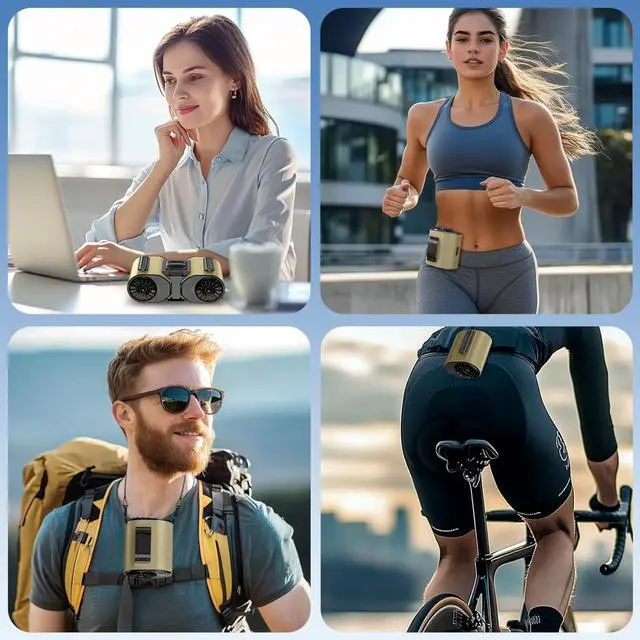 Alt view image 2 of 7 - Portable Waist Fan Rechargeable Detachable Cooling Fan 5 Speed Portable Waist Belt Clip For Outdoor Camping Rechargeable Clip